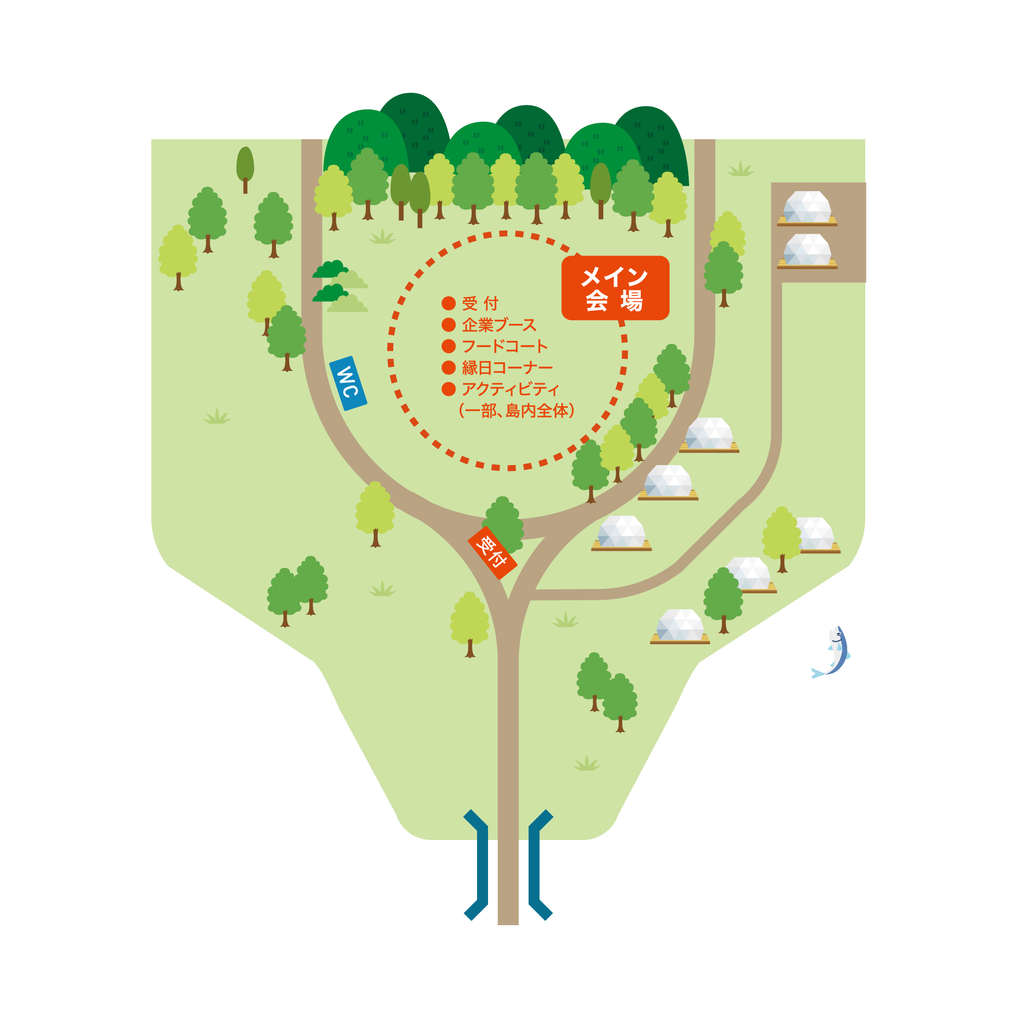 アクティブフィールドのイラストマップ